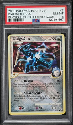 2009 Pokemon Platinum Cross Hatch Holo Dialga G #7 PSA 8 NM-MT