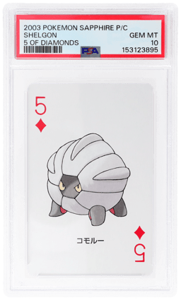 2003 Pokemon Sapphire Version Playing Cards 5 of Diamonds Shelgon PSA 10