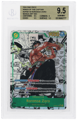 2024 One Piece Wings of the Captain Manga Alternate Art Roronoa Zoro #OP06-118 BGS 9.5