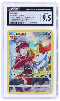 2022 Pokemon Sword and Shield Silver Tempest Trainer Gallery Braixen #TG01 CGC 9.5