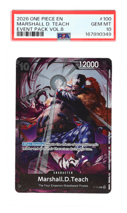 2026 One Piece Card Game Promo Event Pack Volume 8 Marshall D. Teach #P100 PSA 10