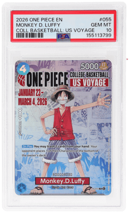 2026 One Piece Promo College Basketball US Voyage Monkey D. Luffy #P-055 PSA 10