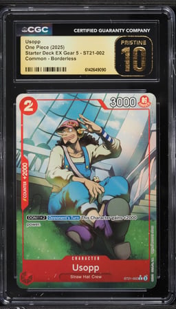 2025 One Piece Starter Deck EX Gear 5 Borderless Alt Art Usopp #ST21-002 CGC 10 PRISTINE