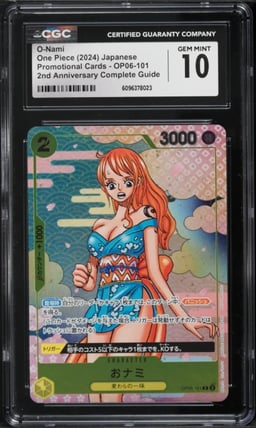 2024 One Piece Japanese Promo 2nd Anniversary Alt Art O-Nami #OP06-101 CGC 10 GEM MINT