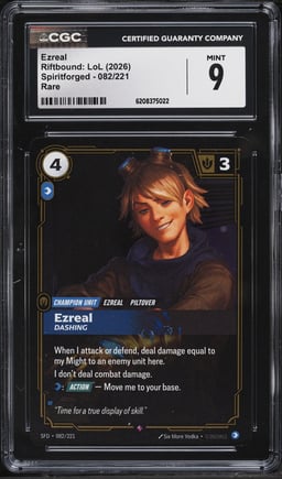 2026 Riftbound League Of Legends LoL Spiritforged Ezreal #82 CGC 9 MINT