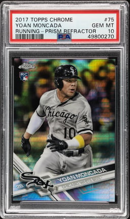 2017 Topps Chrome Prism Refractor Yoan Moncada #75 PSA 10