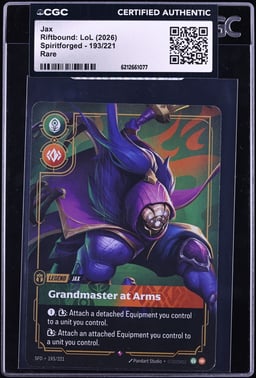 2026 Riftbound League Of Legends LoL Spiritforged Jax #193 CGC AUTH