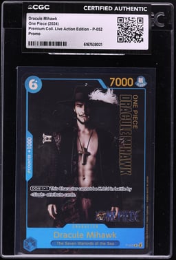 2024 One Piece Promo Premium Collection Live Action Alt Art Dracule Mihawk #P-052 CGC AUTH