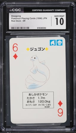 1996 Pokemon Japanese Playing Cards Red Deck Dewgong #6 CGC 10 GEM MINT