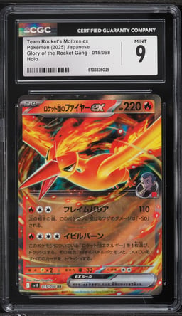 2025 Pokemon Japanese SV Glory Of Rocket Gang Holo Team Rocket's Moltres EX #15 CGC 9 MINT