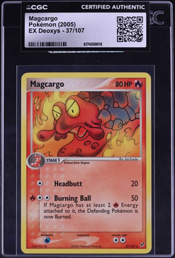 2005 Pokemon Ex Deoxys Magcargo #37 CGC AUTH