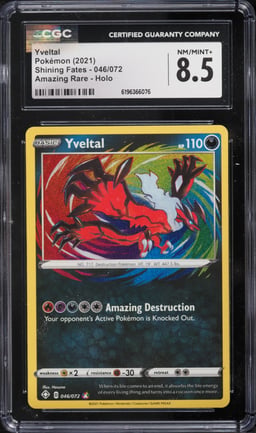 2021 Pokemon Sword & Shield Shining Fates Amazing Rare Yveltal #46 CGC 8.5 NM-MT+