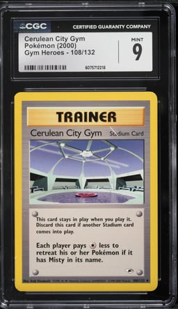 2000 Pokemon Gym Heroes Cerulean City Gym #108 CGC 9 MINT