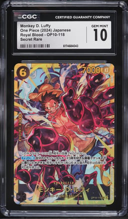 2024 One Piece Japanese Royal Blood Monkey D. Luffy #OP10-118 CGC 10 GEM MINT
