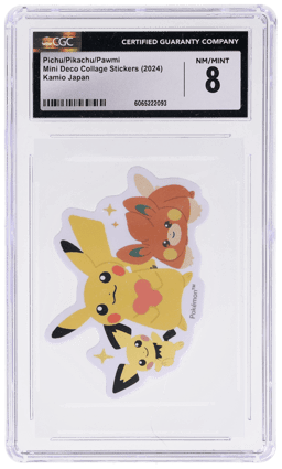 2024 Pokemon Mini Deco Collage Stickers Japanese Pichu/Pikachu/Pawmi # CGC 8