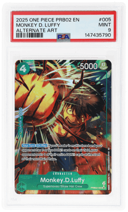 2025 One Piece Premium Booster Volume 2 Alternate Art Monkey D. Luffy #PRB02-005 PSA 9