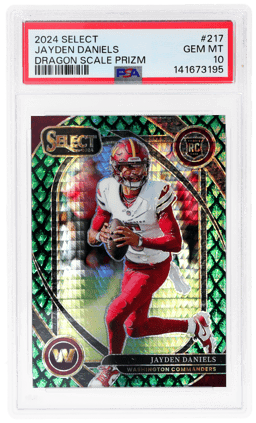 2024 Panini Select Club Level Dragon Scale Prizm Jayden Daniels #217 56/81 PSA 10