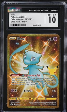 2021 Pokemon Sword & Shield Celebrations Full Art Mew #25 CGC 10 GEM MINT