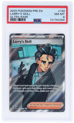 2025 Prismatic Evolutions Ultra Rare Larry's Skill #139 PSA 8