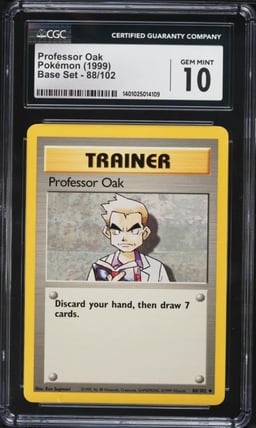 1999 Pokemon Base Set Professor Oak #88 CGC 10 GEM MINT