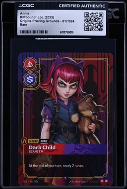2025 Riftbound League Of Legends LoL Origins Proving Grounds Annie #17 CGC AUTH