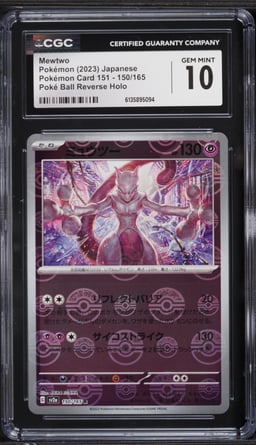 2023 Pokemon Japanese Scarlet & Violet 151 Poke Ball Reverse Holo Mewtwo #150 CGC 10 GEM MINT