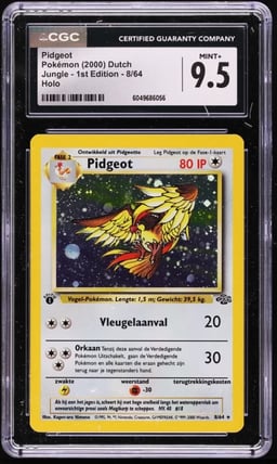 2000 Pokemon Dutch Jungle 1st Edition Holo Pidgeot #8 CGC 9.5 MINT+