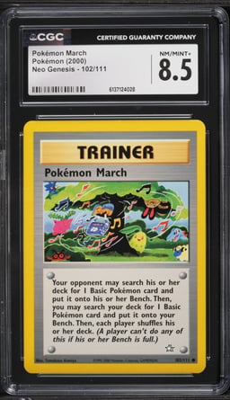 2000 Pokemon Neo Genesis Pokemon March #102 CGC 8.5 NM-MT+