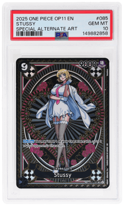 2025 One Piece A Fist of Divine Speed Special Alternate Art Stussy #OP07085 PSA 10