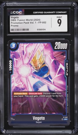 2024 DBS: Fusion World Promotion Pack Vol. 1 Vegeta #FP-002 CGC 9 MINT