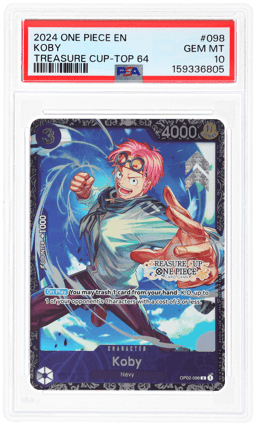 2024 One Piece Card Game Promos Treasure Cup Top 64 Koby #OP02098 PSA 10