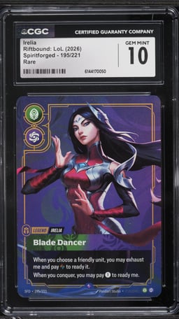 2026 Riftbound League Of Legends Spiritforged Irelia #195 CGC 10 GEM MINT