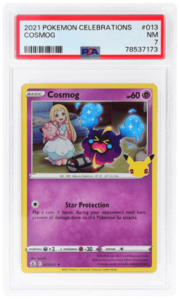 2021 Pokemon Sword and Shield Celebrations Cosmog #13 PSA 7