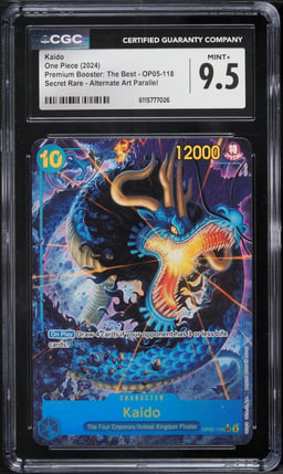 2024 One Piece Premium The Best Alt Art Kaido #OP05-118 CGC 9.5 MINT+