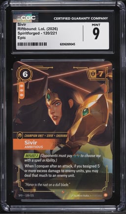 2026 Riftbound League Of Legends LoL Spiritforged Sivir #120 CGC 9 MINT