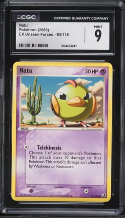 2005 Pokemon EX Unseen Forces Natu #63 CGC 9 MINT