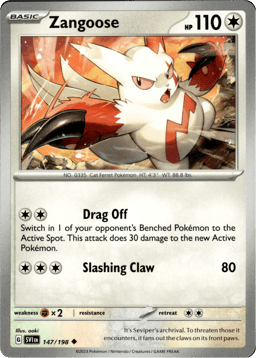 2023 Zangoose #147 Scarlet & Violet