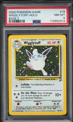 2000 Pokemon Base Set 2 Holo Wigglytuff #19 PSA 8 NM-MT