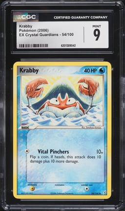 2006 Pokemon EX Crystal Guardians Krabby #54 CGC 9 MINT