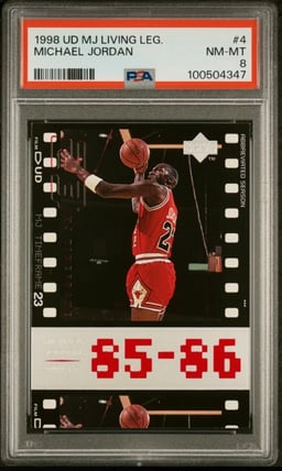 1998 UPPER DECK MJ LIVING LEGEND #4 MICHAEL JORDAN PSA 8
