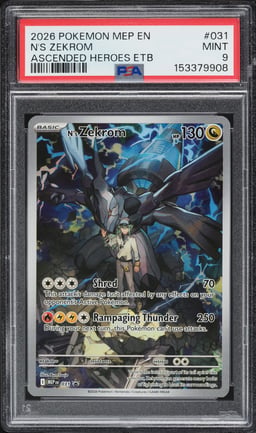 2026 Pokemon Mega Evolution Promo Ascended Heroes ETB Full Art N's Zekrom #31 PSA 9 MINT