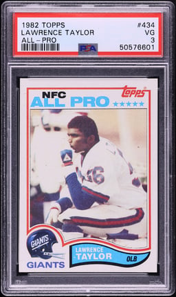 1982 Topps All-Pro Lawrence Taylor ROOKIE #434 PSA 3 VG