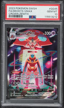 2023 Pokemon Sword & Shield Crown Zenith Alt Art Deoxys VMAX #GG45 PSA 10 GEM MINT