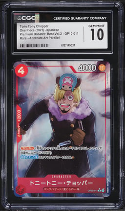 2025 One Piece Japanese Premium Booster: Best Vol.2 Alt Art Tony Tony Chopper #OP10-011 CGC 10