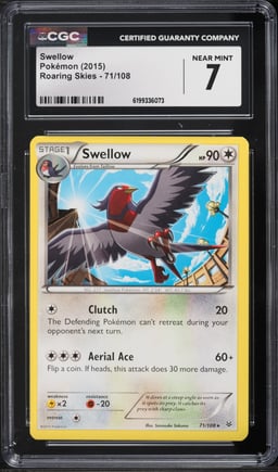 2015 Pokemon Roaring Skies Swellow #71 CGC 7 NRMT