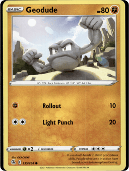 2021 Geodude #135 Fusion Strike