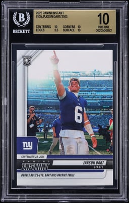 2025 Panini Instant Jaxson Dart ROOKIE /2163 #105 BGS 10 PRISTINE