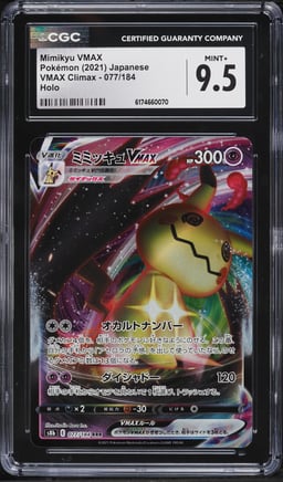 2021 Pokemon Japanese Sword & Shield VMAX Climax Full Art Mimikyu VMAX #77 CGC 9.5 MINT+