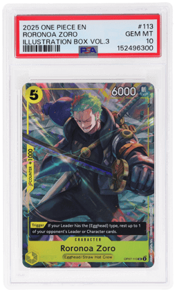 2025 One Piece Promo Illustration Box Volume 3 Roronoa Zoro #OP07-113 PSA 10