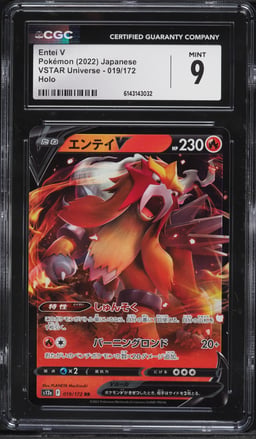 2022 Pokemon Japanese Sword & Shield VSTAR Universe Alt Art Entei V #19 CGC 9 MINT